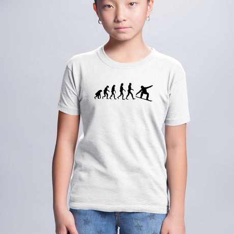 T-Shirt Enfant Évolution snow Blanc