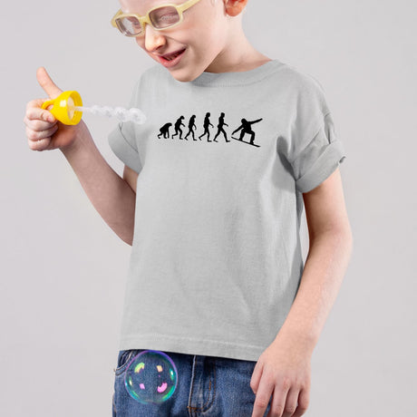 T-Shirt Enfant Évolution snow Gris