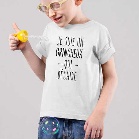 T-Shirt Enfant Grincheux qui déchire Blanc