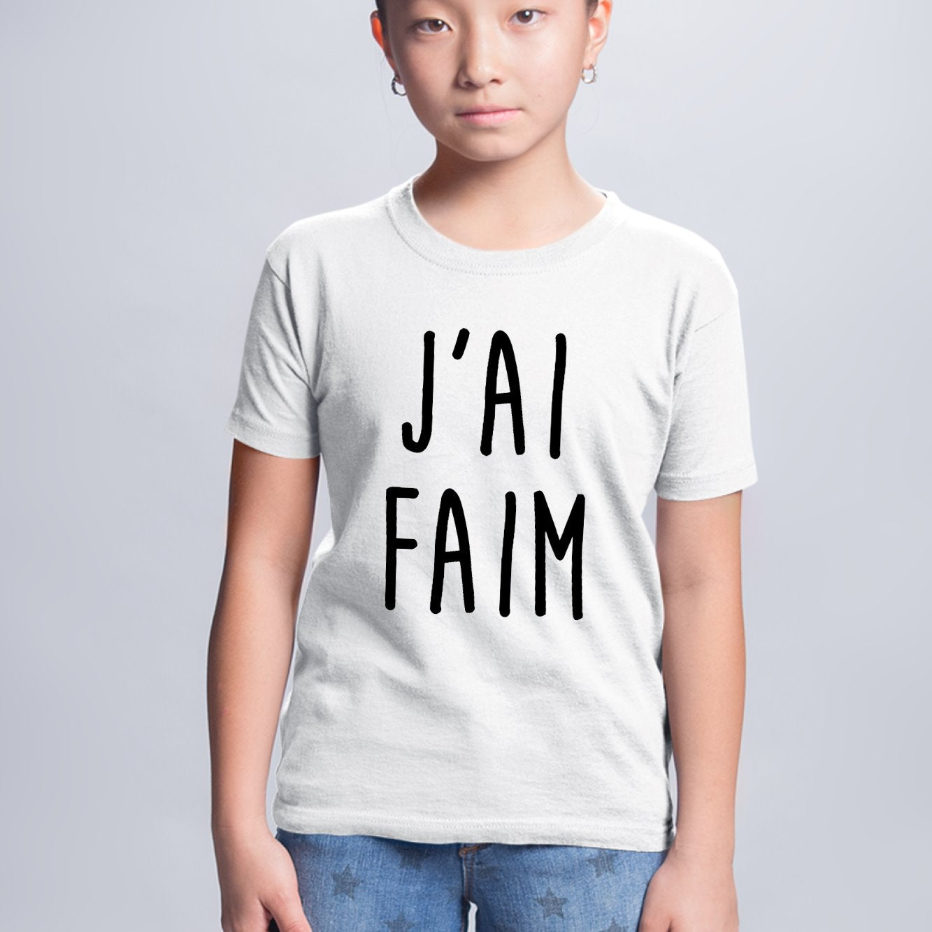 T-Shirt Enfant J'ai faim Blanc