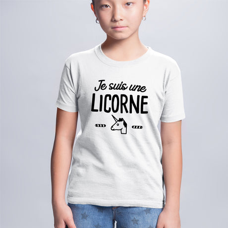 T-Shirt Enfant Je suis une licorne Blanc