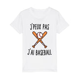 T-Shirt Enfant J'peux pas j'ai baseball 