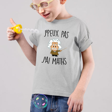 T-Shirt Enfant J'peux pas j'ai maths Gris