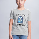 T-Shirt Enfant J'peux pas j'ai messe Gris