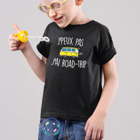 T-Shirt Enfant J'peux pas j'ai road-trip Noir