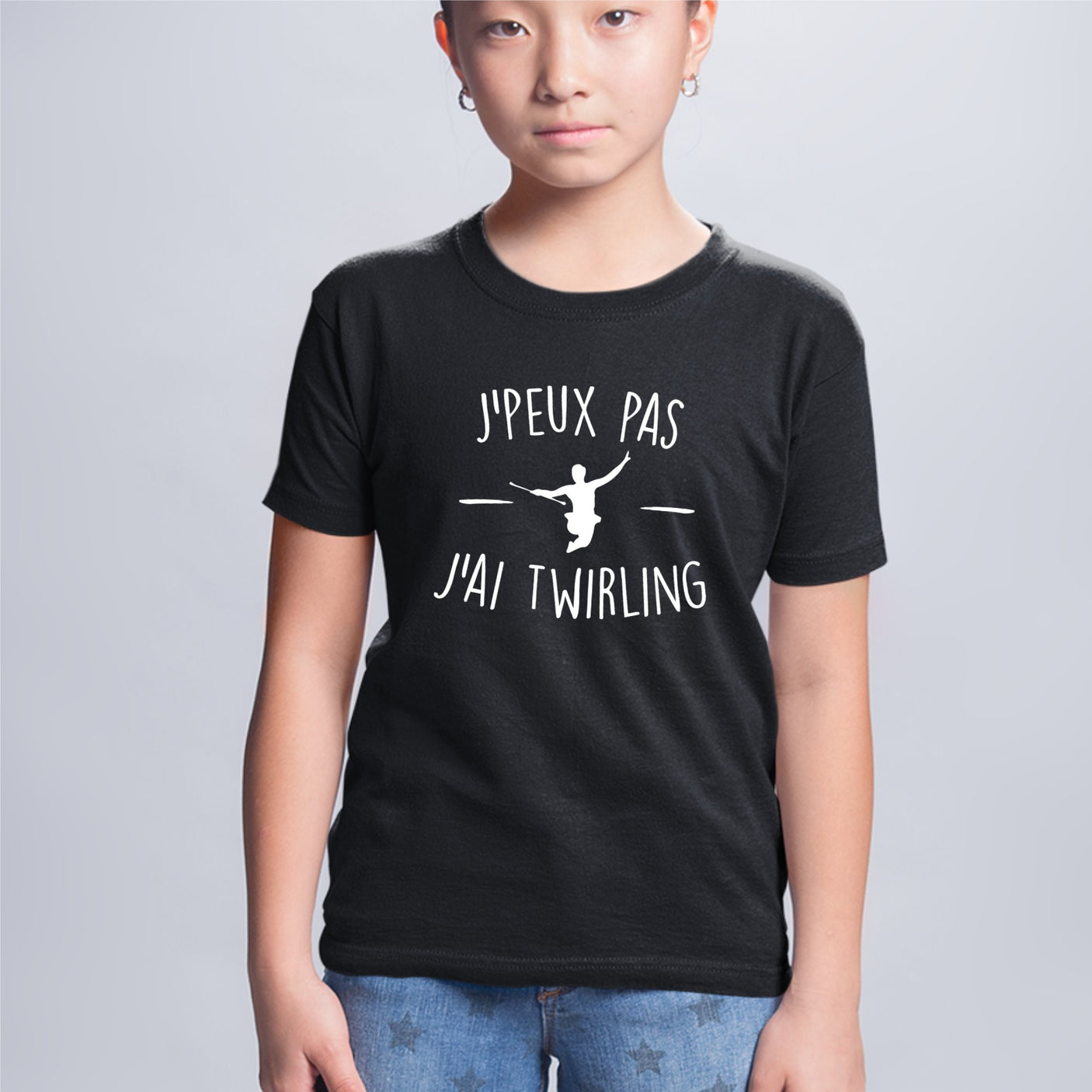 T-Shirt Enfant J'peux pas j'ai twirling Noir