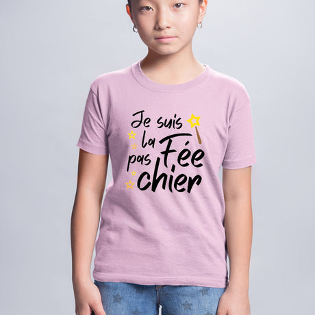 T-Shirt Enfant La fée pas chier Rose