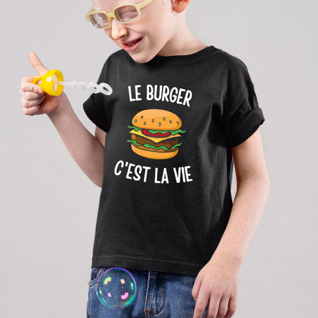 T-Shirt Enfant Le burger c'est la vie Noir
