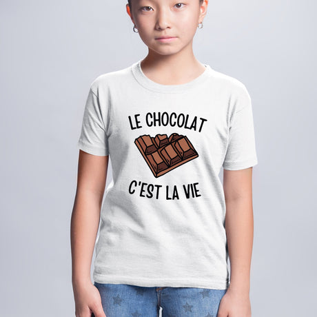 T-Shirt Enfant Le chocolat c'est la vie Blanc