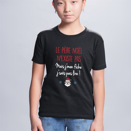 T-Shirt Enfant Le père noël n'existe pas Noir