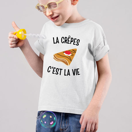 T-Shirt Enfant Les crêpes c'est la vie Blanc