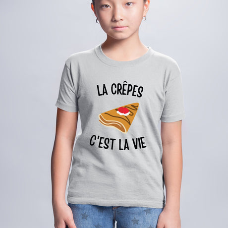 T-Shirt Enfant Les crêpes c'est la vie Gris