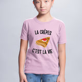 T-Shirt Enfant Les crêpes c'est la vie Rose
