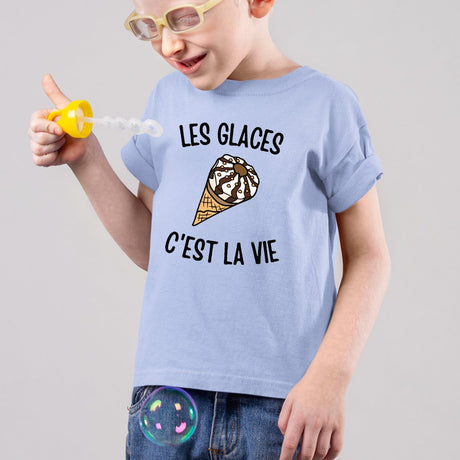 T-Shirt Enfant Les glaces c'est la vie Bleu