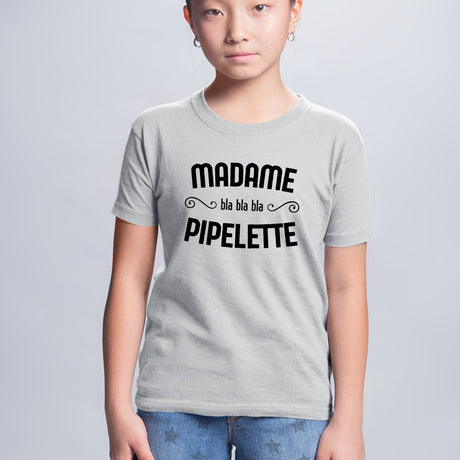 T-Shirt Enfant Madame pipelette Gris