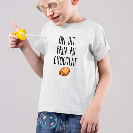 T-Shirt Enfant On dit pain au chocolat Blanc