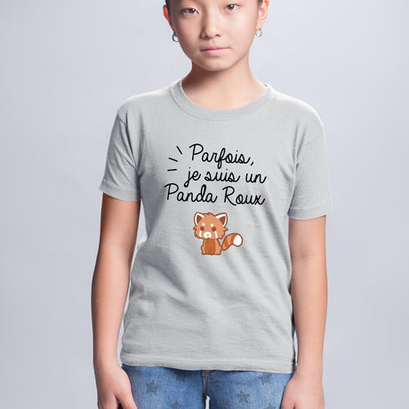 T-Shirt Enfant Panda roux Gris