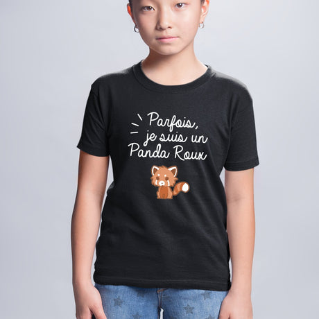 T-Shirt Enfant Panda roux Noir