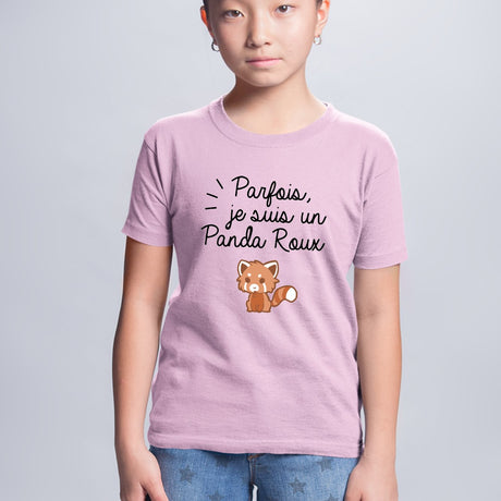 T-Shirt Enfant Panda roux Rose