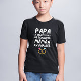 T-Shirt Enfant Papa demande en mariage maman Noir