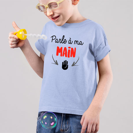 T-Shirt Enfant Parle à ma main Bleu