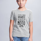 T-Shirt Enfant Preuve que papa n'est pas toujours sur sa moto Gris
