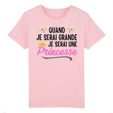 T-Shirt Enfant Quand je serai grande je serai une princesse 