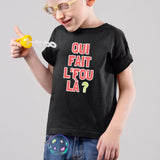 T-Shirt Enfant Qui fait l'fou là ? Noir