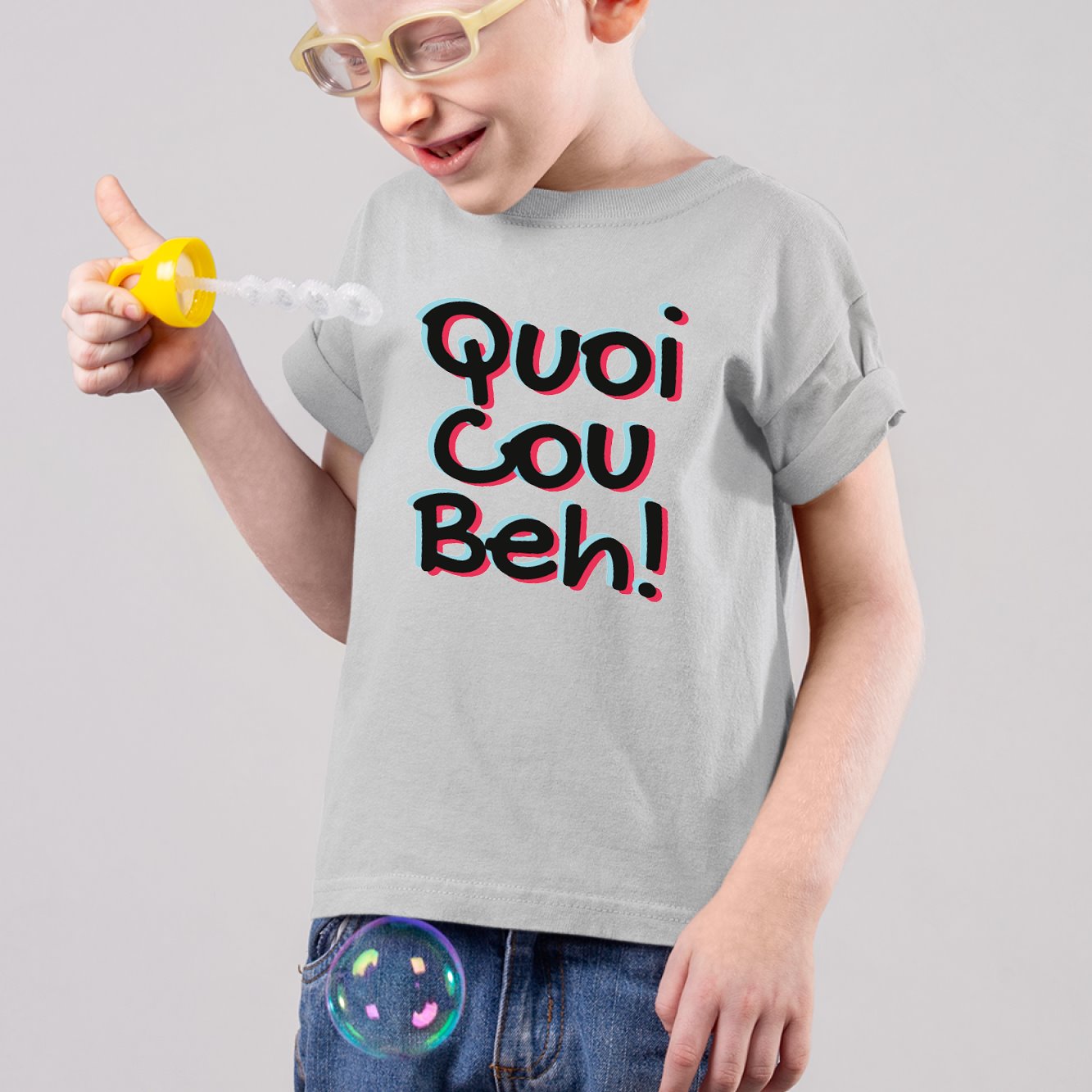 T-Shirt Enfant Quoicoubeh Gris