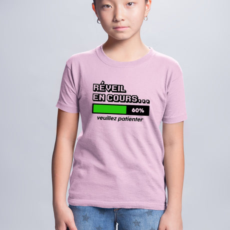 T-Shirt Enfant Réveil en cours Rose