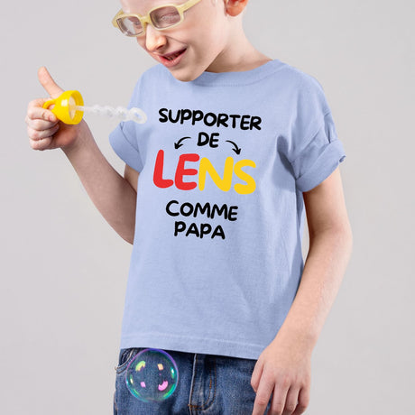 T-Shirt Enfant Supporter de Lens comme papa Bleu