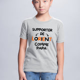 T-Shirt Enfant Supporter de Lorient comme papa Gris