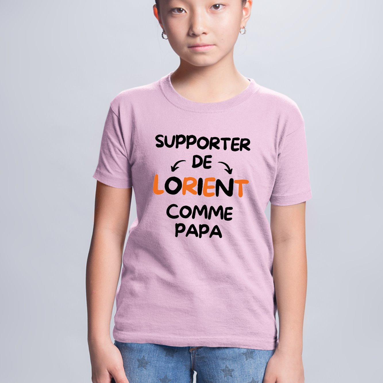 T-Shirt Enfant Supporter de Lorient comme papa Rose