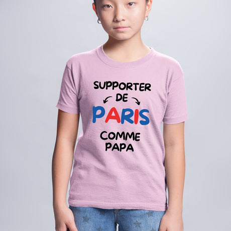T-Shirt Enfant Supporter de Paris comme papa Rose