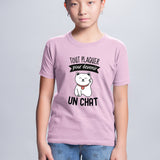 T-Shirt Enfant Tout plaquer pour devenir un chat Rose