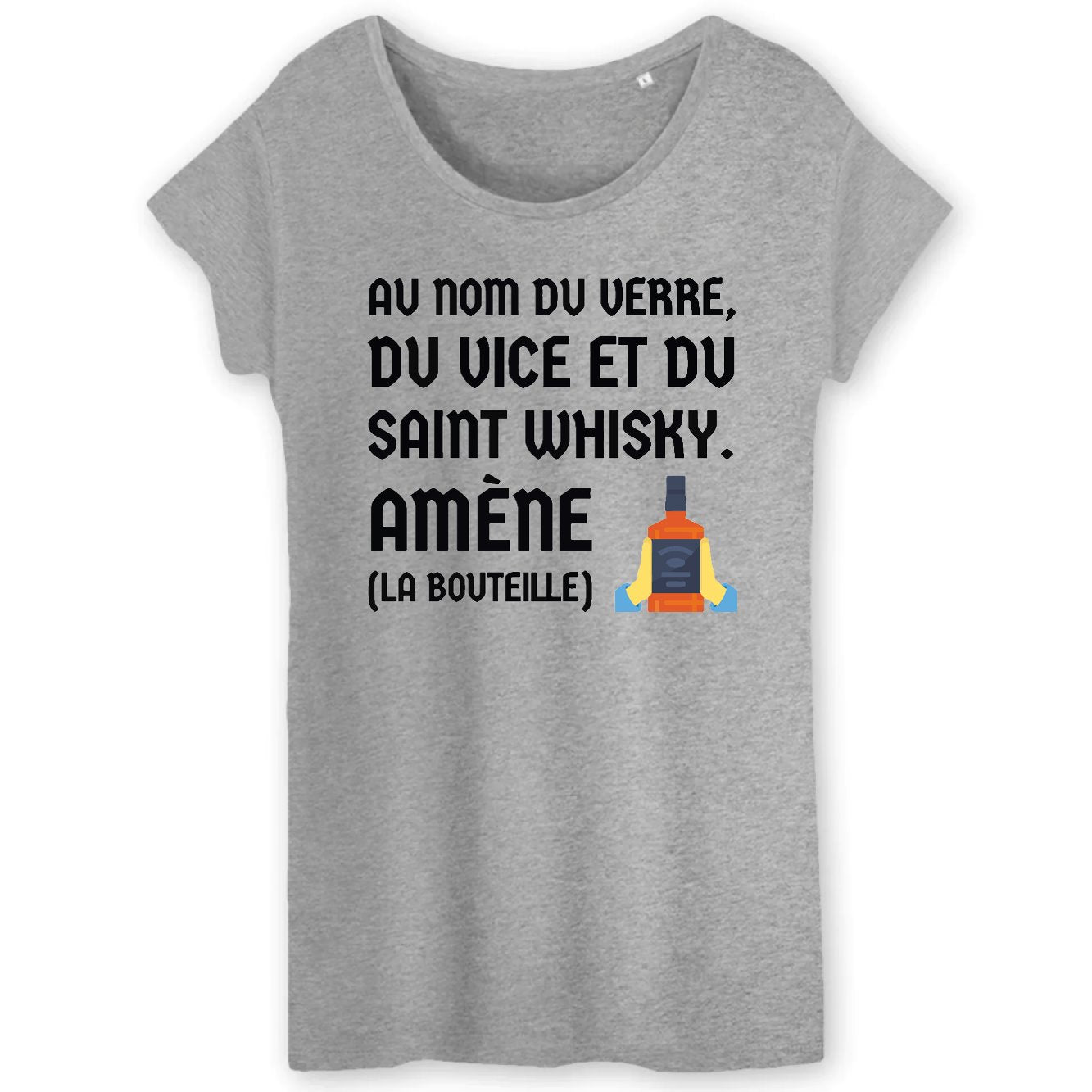 T-Shirt Femme Au nom du verre du vice et du saint whisky 