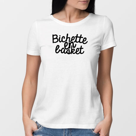 T-Shirt Femme Bichette en basket Blanc