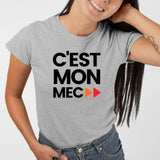 T-Shirt Femme C'est mon mec Gris