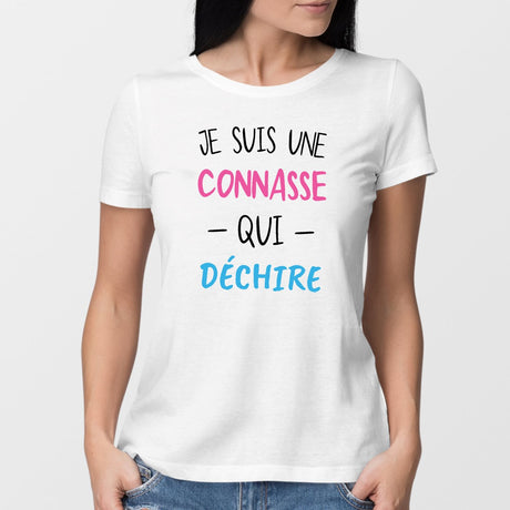 T-Shirt Femme Connasse qui déchire Blanc