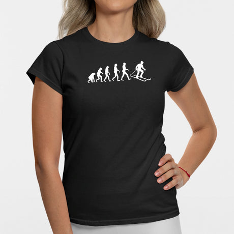 T-Shirt Femme Évolution ski Noir