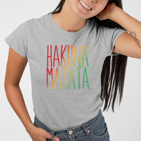 T-Shirt Femme Hakuna Matata Gris