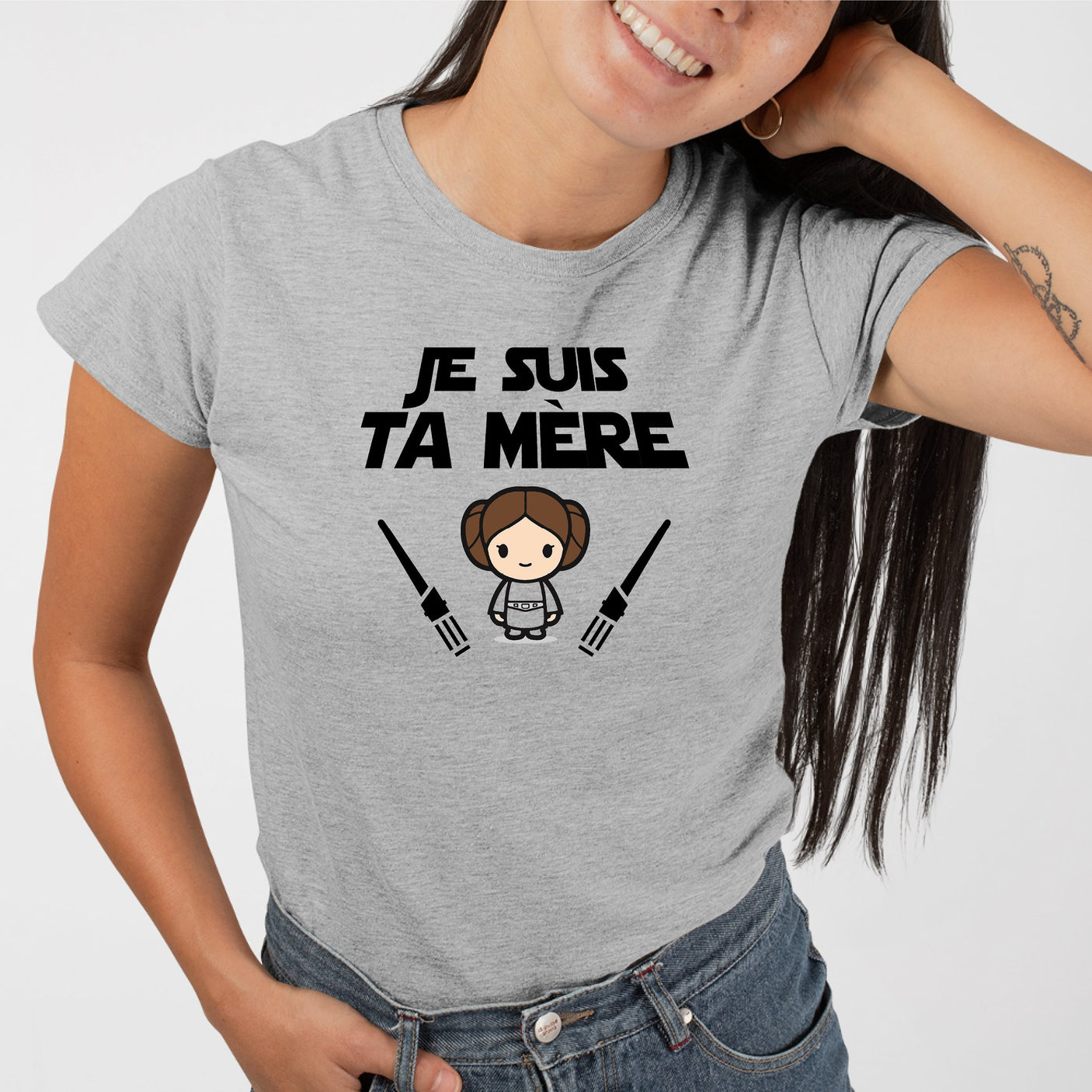 T-Shirt Femme Je suis ta mère Gris