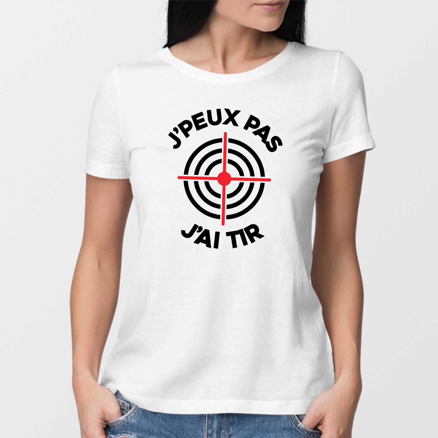 T-Shirt Femme J'peux pas j'ai tir Blanc