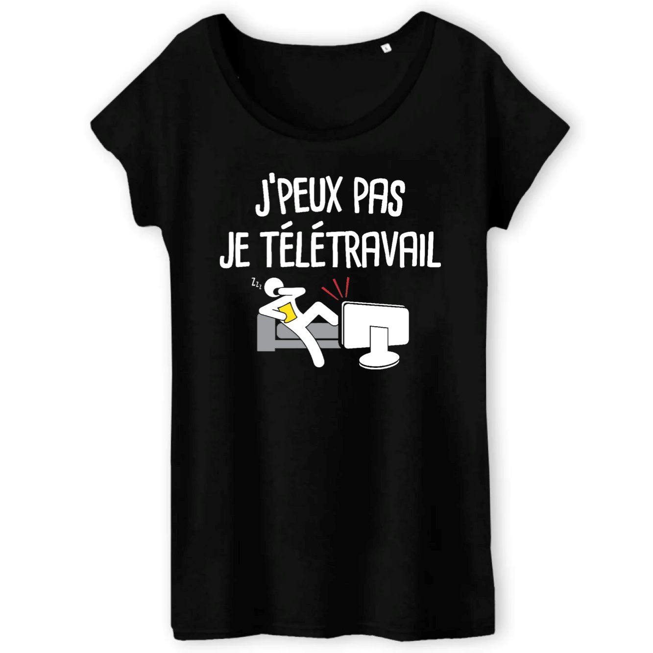 T-Shirt Femme J'peux pas je télétravail 