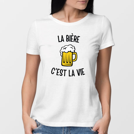 T-Shirt Femme La bière c'est la vie Blanc