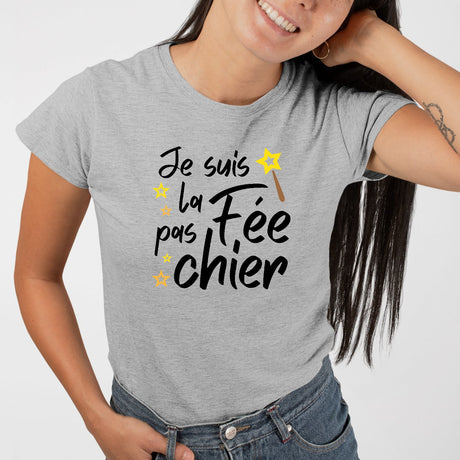 T-Shirt Femme La fée pas chier Gris