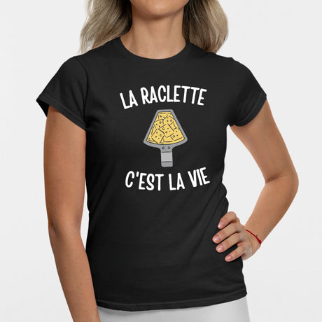 T-Shirt Femme La raclette c'est la vie Noir