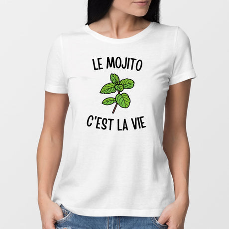 T-Shirt Femme Le mojito c'est la vie Blanc