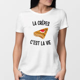 T-Shirt Femme Les crêpes c'est la vie Blanc