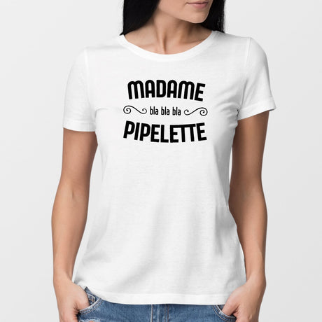 T-Shirt Femme Madame pipelette Blanc